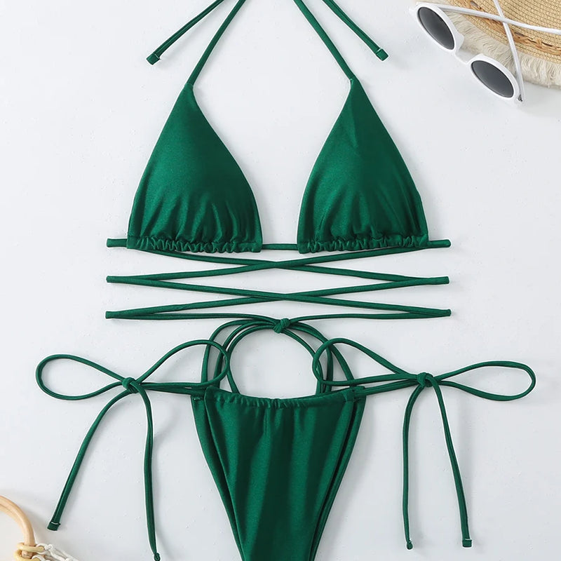 Sexy Micro Bikini Criss Cross Swimwear Bandage Woman | SAMAG