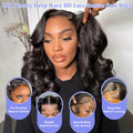 Body Wave Bob Human Hair Wigs 100 Black Bobs Lace Frontal Wigs 13x4 13x6 Glueless Lace Wig 7x5 Closure Raw Peruvian Black Wig