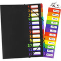A4 expandable file folder with 12 compartments and 24 pockets, for organizing and storing documents and office supplies.