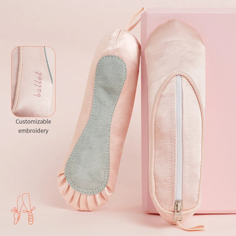 Satin Ballet Pointe Shoe Pencil Case Ballet Shoes Creative Design Girl Heart Makeup Bag Dance Accessory Ballet Gifts