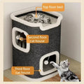 Indoor Cat Bed Cat Cave Bed Winter Warm Cute Cat Condo Hideaway Hut Modern Furniture for Multi Pets Washable
