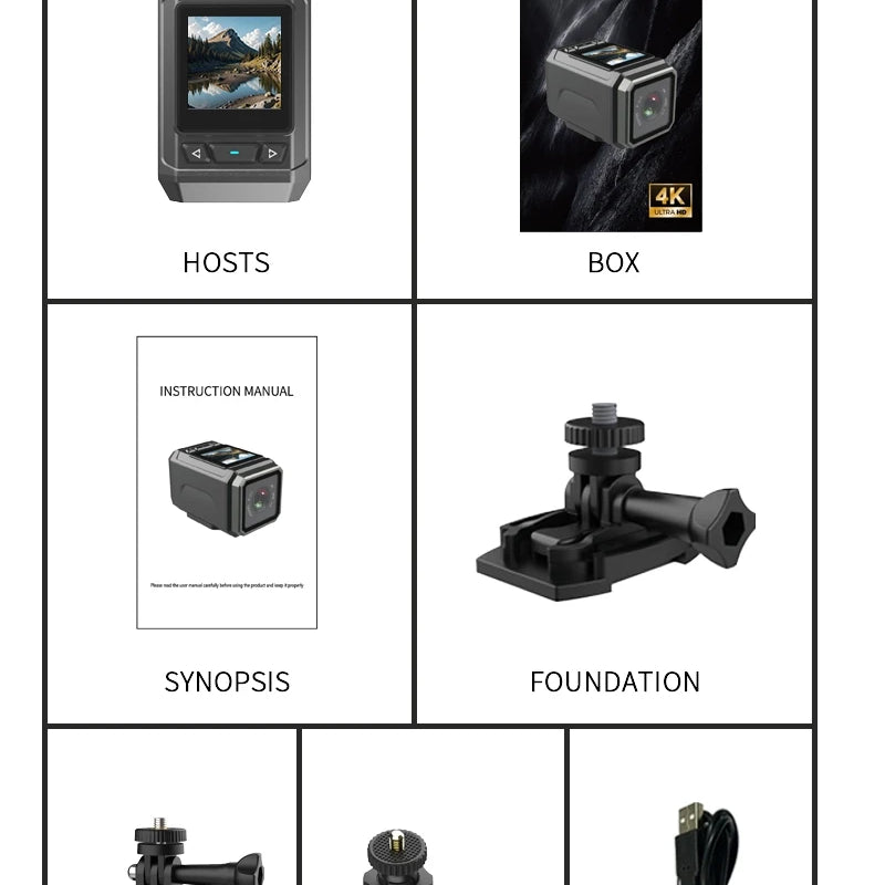 HD 4K 2K Digital Cycling Camera Small Outdoor Action Sports DV Waterproof Helmet Camorder Bicycle Recorder Clip Mini Body Camera