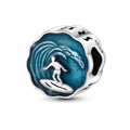 925 Sterling Silver Ocean Theme Charm Beads For Women Blue Wave Dolphin Seashell Compatible Summer Beach Vacation Jewelry