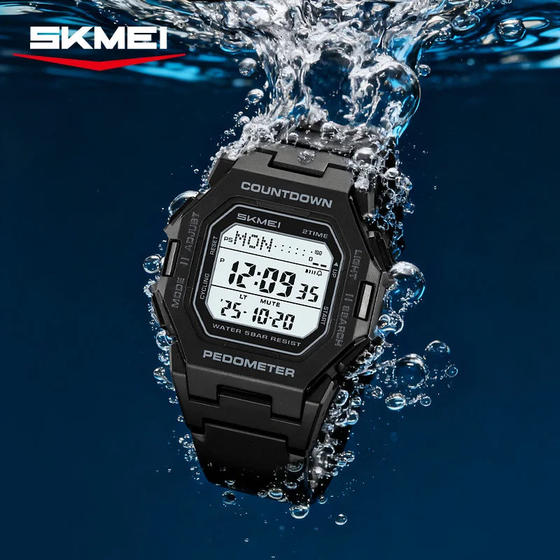 2596 Men Electronic Watch Fashion Alarm Clock Calendar Chronograph Luminous Digital Watches for Man - Visuel 5 | SAMAG