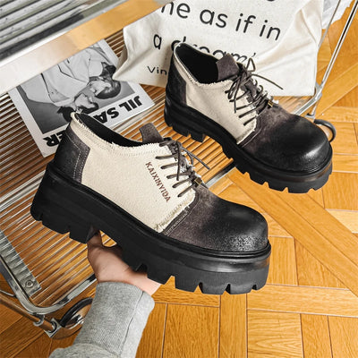 Men Thick Soled Derby Shoes Height Increasing Non Slip | SAMAG