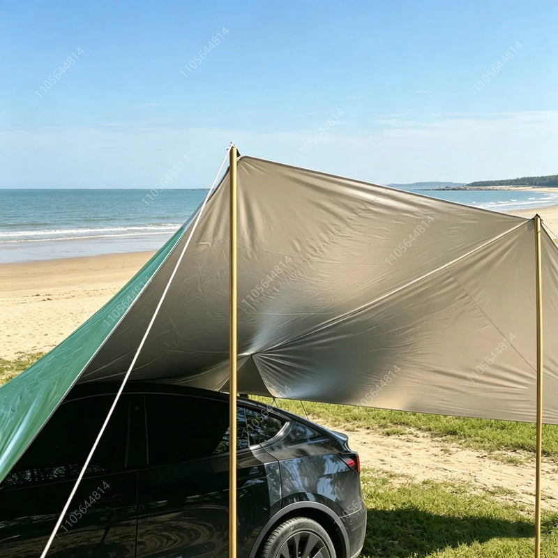 Car Side Awning Butterfly Tarp with Silver Coating | SAMAG