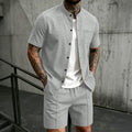 Men's New Summer Style Waffle Plain-Color Crew-Neck | SAMAG