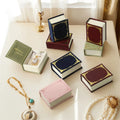 Flip Cover Book Shaped Jewelry Display Box Simple Earrings Ring Necklace Pendant Storage Box Portable Travel Jewelry Holder