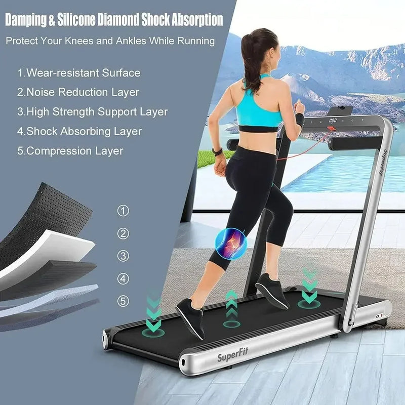 Compact 4.75HP Desk Treadmill: LED Touch, App-Controlled | SAMAG