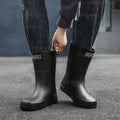New Fashion Men Rain Shoes Waterproof Mid-Calf Boots Non-slip Work Rubber Outdoor Fishing Male Comfort Causal Footwears