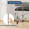 Massage Table Portable, 2-Fold Lash Bed with Side Pocket, Adjustable Height, Sturdy Aluminum Frame, Esthetician Spa Facial