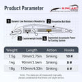 Kingdom Kingart-II Sinking Minnow Fishing Lure 7.5g 14g | SAMAG
