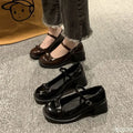 women's Bow versatile high heels Mary Jane thick soled leather shoes Fashion elegant shoes Trendy ladies pumps Zapatos Mujer