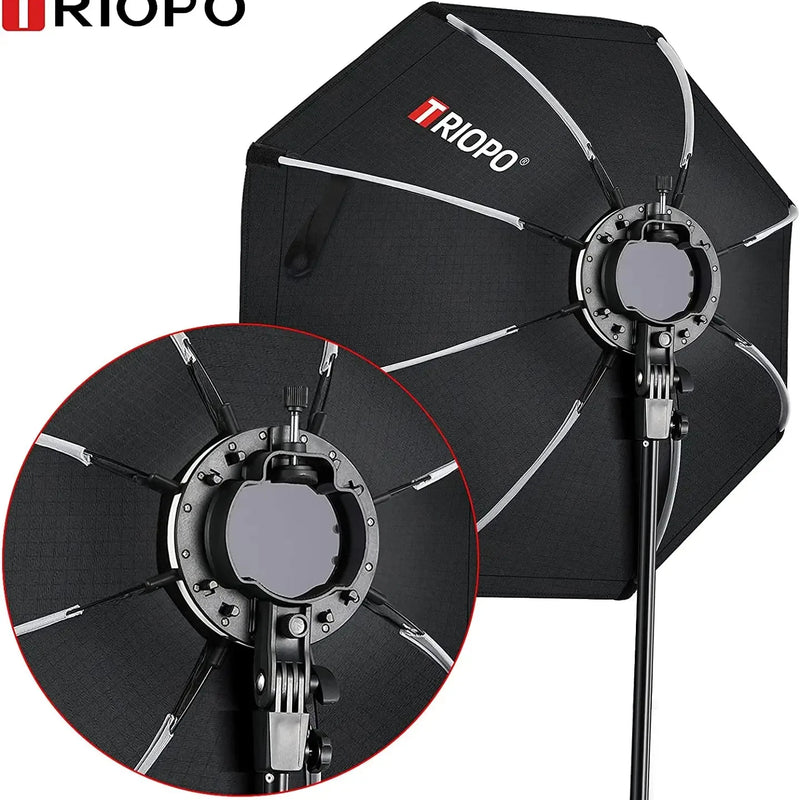 TRIOPO KX 55/65/90/120cm Foldable Octagon Softbox for Godox AD200Pro V860III V1 | On/Off-Camera Flash Outdoor & Studio Flash