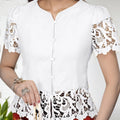 ZANZEA Elegant Women Lace Shirts Summer Blouses Tops - View 3 | SAMAG