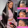40 46 Inch 200 Density 13x4 13x6 Full Frontal 360 HD Transparent Lace Long Straight 5x5 Closure Human Hair Pre plucked Wigs