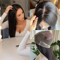 Silky Straight 5×5 Silk Top Full Lace Human Hair Wig Brazilian Remy Human Hair Silk Base Full Lace Wig With Baby Hair
