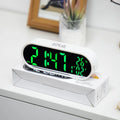 Digital Alarm Clock TEMP Date Week 2 Alarms Night Mode Snooze 12/24H Anti-disturb Voice Control Rechargeable LED Mirror Clock
