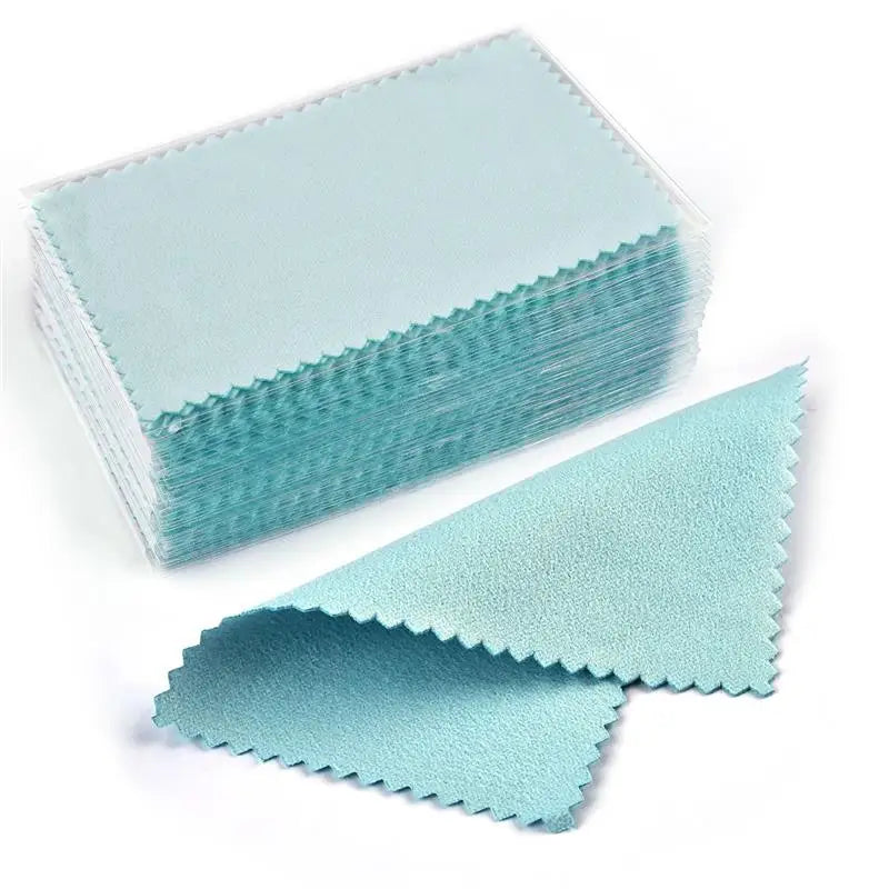 10pcs/50pcs Sterling Silver Polishing Cloth Set Jewelry Cleaning Cloths Soft Wipe Wiping Cloth Keep Jewelry Shining Tools