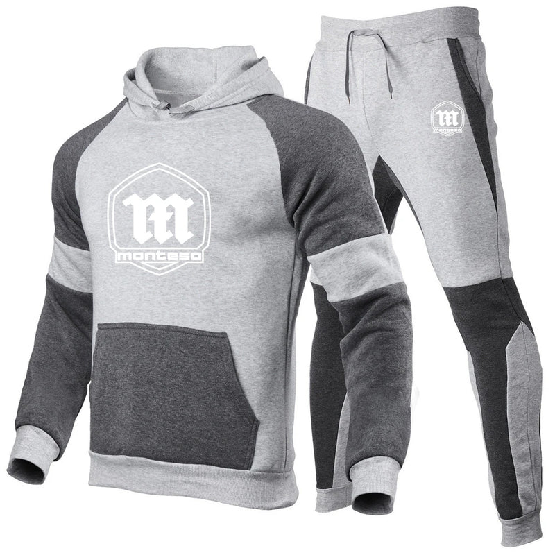 Spring Autumn Men's Montesa Motorcycle Logo Print Patchwork Pullover Hoodies+Personality Drawstring Sports - View 8 | SAMAG