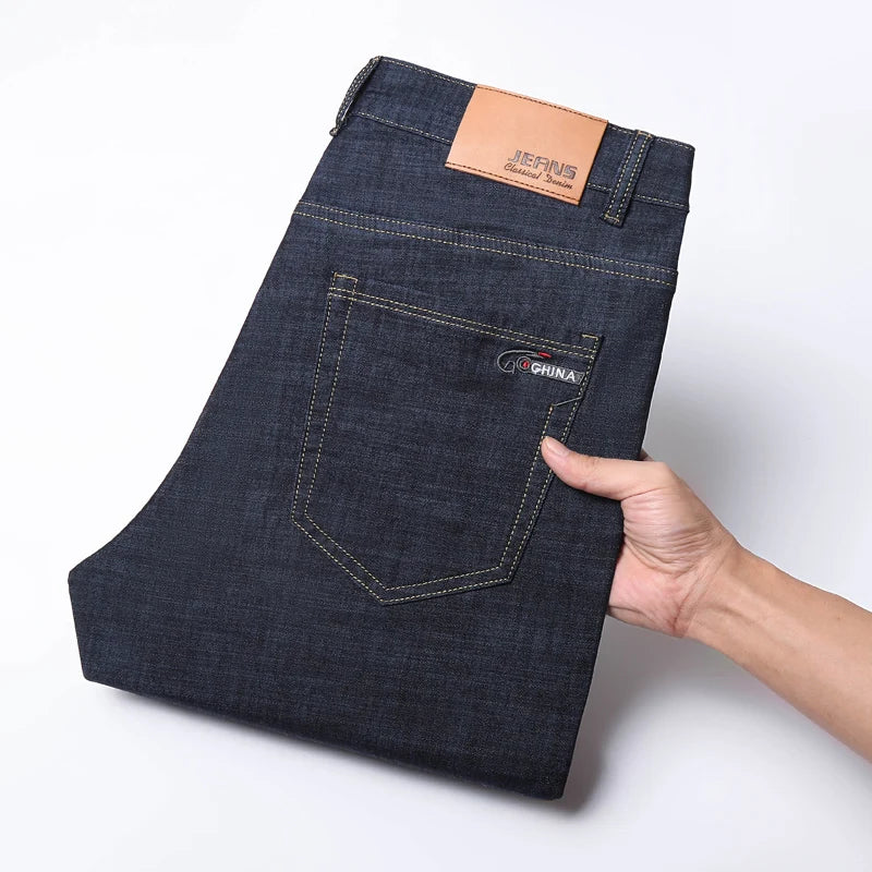 Spring Summer Thin Classic Men's Business Jeans Stretch | SAMAG