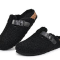 Kidmi Winter Cork Footbed Clogs For Women Men Indoor Keep Warm Fluffy Mules Slippers With Arch Support Lady Sofe Potato Shoes