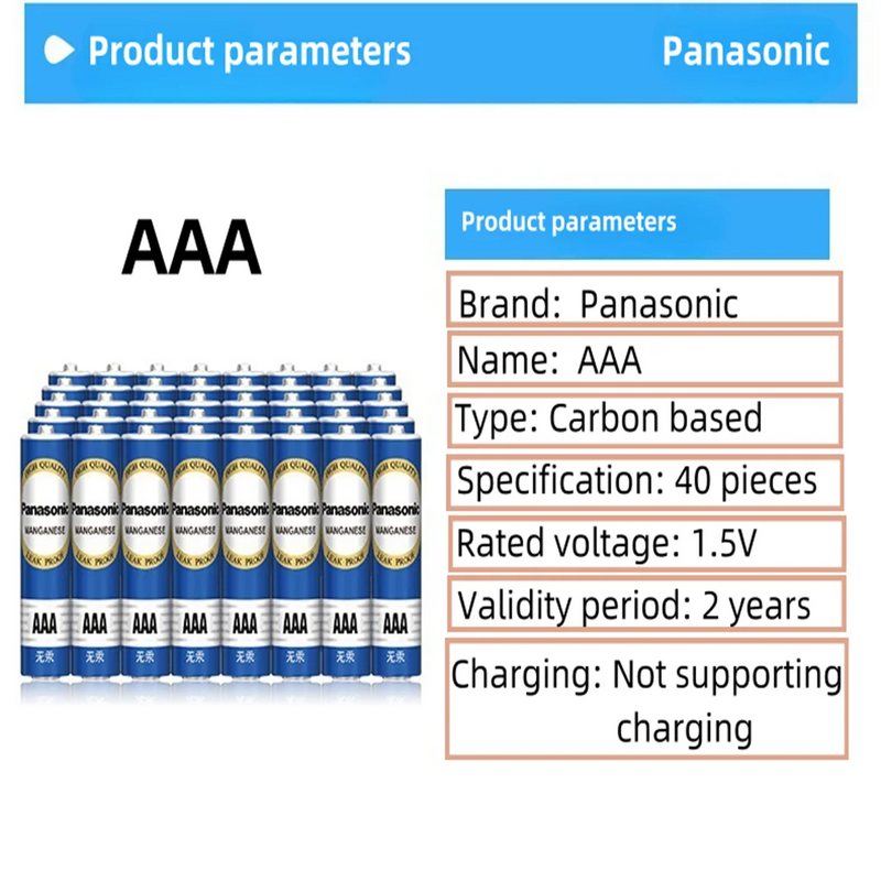 Original Panasonic AA AAA 1.5V Alkaline Batteries LR6 LR03 Long Lasting Leak Proof For Remote Control Toy Camera Flashlights Mou
