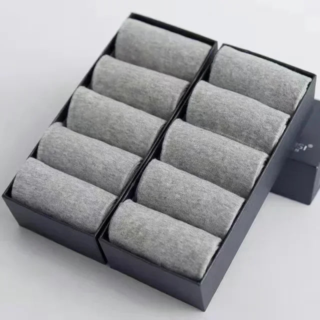 /Lot Men's Pure Cotton Socks Plus Size Solid Color Casual | SAMAG