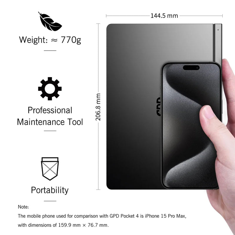 High End GPD Pocket 4 2026 New 8 8 Inch AMD AI 9 HX 370 64GB RAM Tough Mini PC 2TB NVMe Portable Flipped Laptop