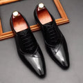 High Quality Cowhide Leather Dress Shoes For Men British Style Pointed Toe Lace-up Genuine Leather Oxford Formal Shoes