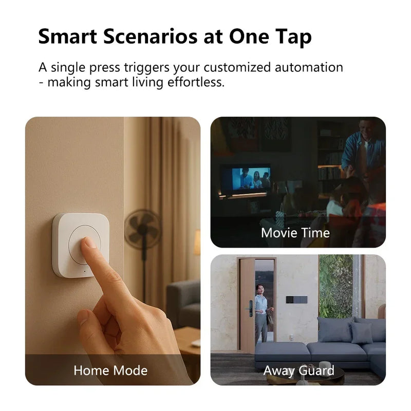Aqara Wireless Mini Switch Zigbee Sensor Connection Smart Remote One Key Control Button Security Work for Mi Home APP Homekit
