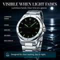 CADISEN Watch Business Automatic Watches Mens Japan 8215 Mechanical Luminous AR Sapphire 100M Waterproof Calendar WristWatch+Box