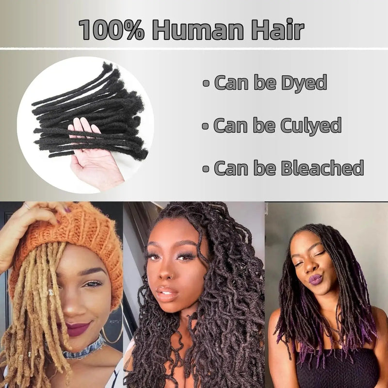 Dreadlocks Sister Locs Extensions Handmade Soft Crochet Brazilian Human Hair Braiding 10in Ombre Short Hair 10Strands/lot