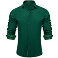 Men's Polyester Cotton Solid Black Shirts Long Sleeve | SAMAG
