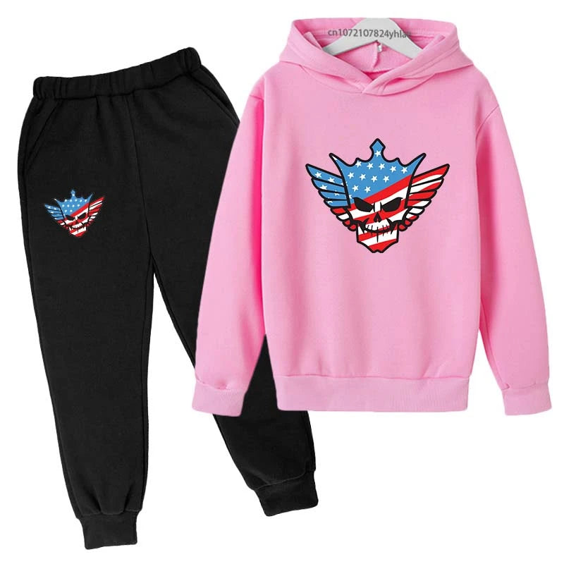Kids Autumn Spring Fashion Cody WWE Pullover Hoodie+Pants | SAMAG