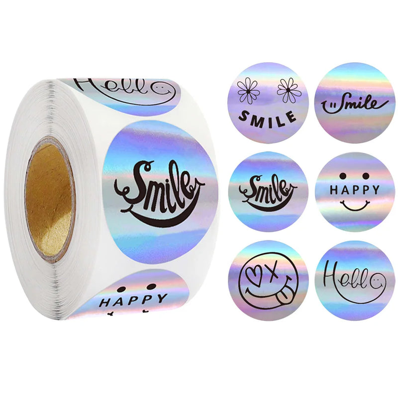 Sparkly Funning Smile Face Laser Stickers Roll Party - View 8 | SAMAG