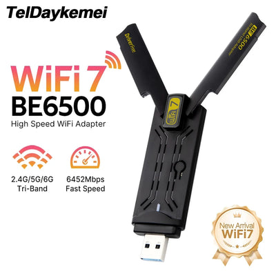 BE6500 WiFi 7 USB Adapter 2.4G/5G/6GHz Tri - band 3.0 Wireless Network Card 6500Mbps 802.11BE For Win10/11 PC | SAMAG