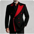 Men's Double Breasted Peak Lapel Wedding Suit Custom 3-Piece Groom Tuxedo Separates Formal Wedding Suit for Grooms Slim Fit Suit