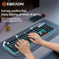 EWEADN TK900 Mechanical Keyboard USB-C Rechargeable RGB Backlit Ergonomic Gaming Keyboard For PC Laptop Mac
