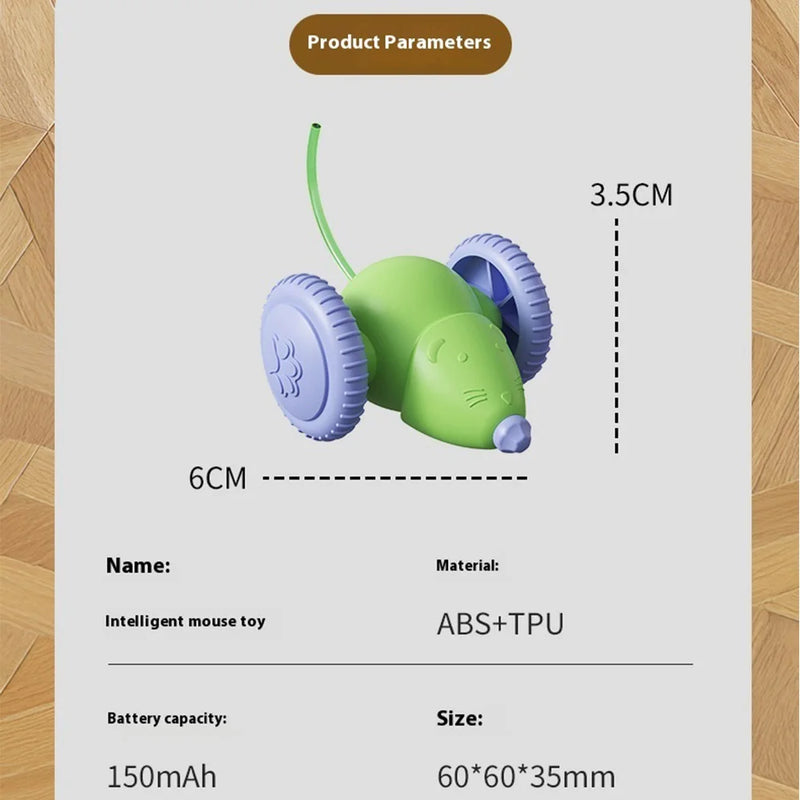 Electric Mouse Car Pet Toys Interactive Cat Toy Rechargeable Automatic Teaser with Intelligent Obstacle Avoidance Pet Products