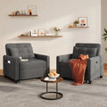Convertible Sleeper Sofa Bed 3-in-1 Adjustable Linen Fabric Small Space Grey Customized