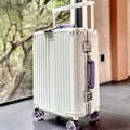 Aluminum Frame Wide Handlebar Rolling Luggage with Colorful Silent Spinner Wheels and TSA Lock Large Capacity Trolley Suitcase