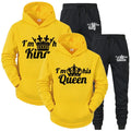 Lover Tracksuit Hoodies Printing QUEEN KING Couple Sweatshirt Plus Size Hooded Clothes Women Two Piece Set - View 6 | SAMAG