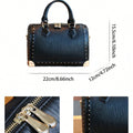 2025 New Fashion High-End Ladies' Handbags, Large-Capacity Boston Pillow Bags, Retro Rivets, Box Bags, Personalized Street Shoot