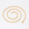 XP Jewelry -- 45 cm x 3 mm 18 k Gold Plated Beads Chains Necklaces for Women Men Matching Pendants