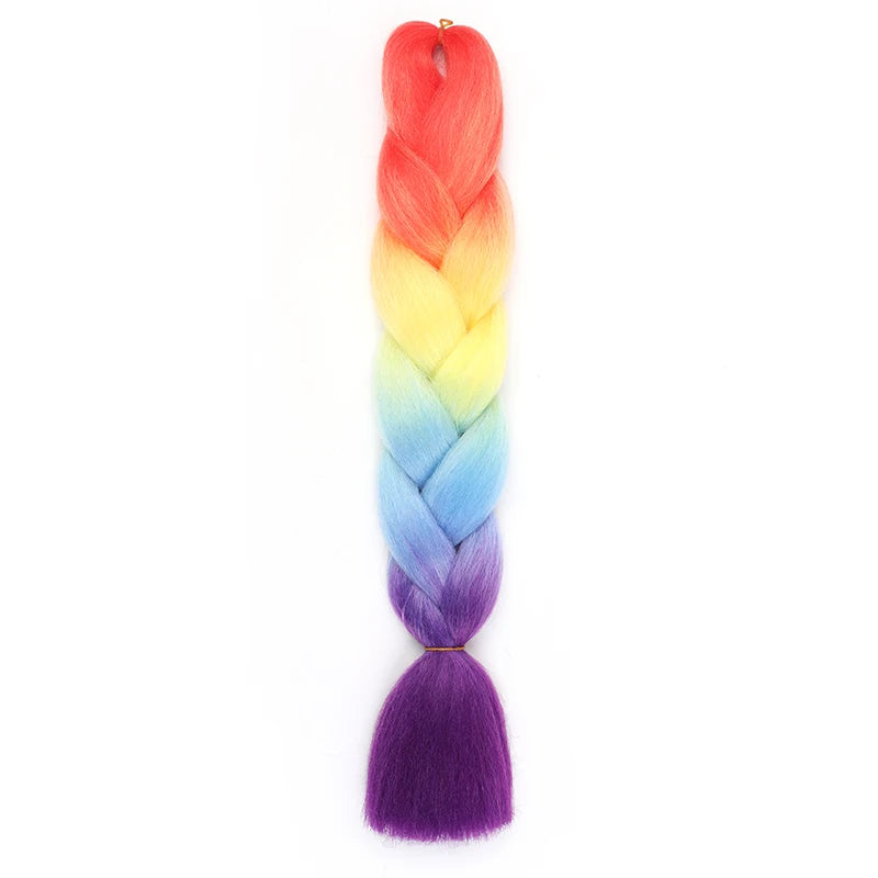 24 Inches DIY Jumbo Braiding Hair Synthetic Hair Extensions Afro Ombre Crochet Braid Hair Wholesale For Women