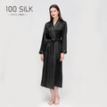 Birdtree 19 Momme 100%Pure Silk Long Robe for Women Silky Sleepwear Ladies Elegant Nightgown Natural Pajamas P36089QM
