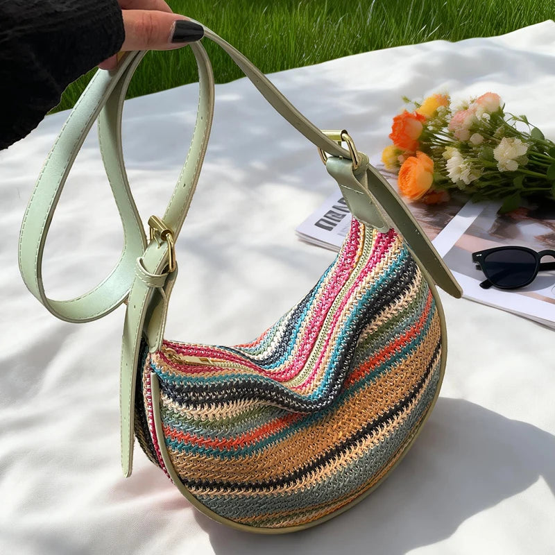 2026 Classic Women Single Shoulder Crossbody Handbag Lightweight Large Capacity Daily Bag Weaving Dumpling Buns
