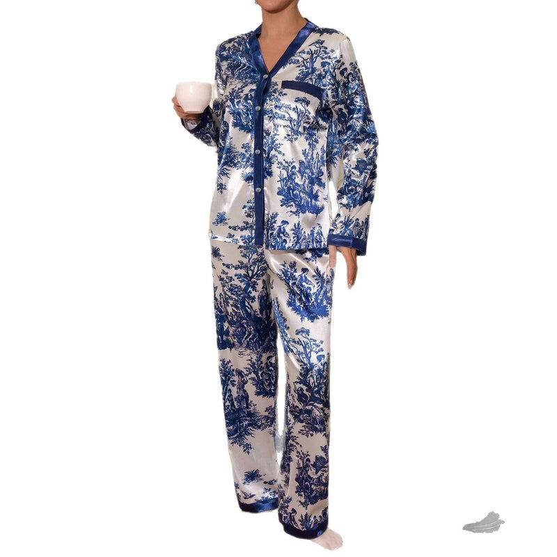 Long Sleeve Pajamas Women Woman Set Home Wear Big Size | SAMAG