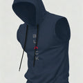 Men's Breathable Hooded Sleeveless Tank Top Casual Sports Vest Quick Dry Machine Washable Multi-Color All-Season 1 Piece